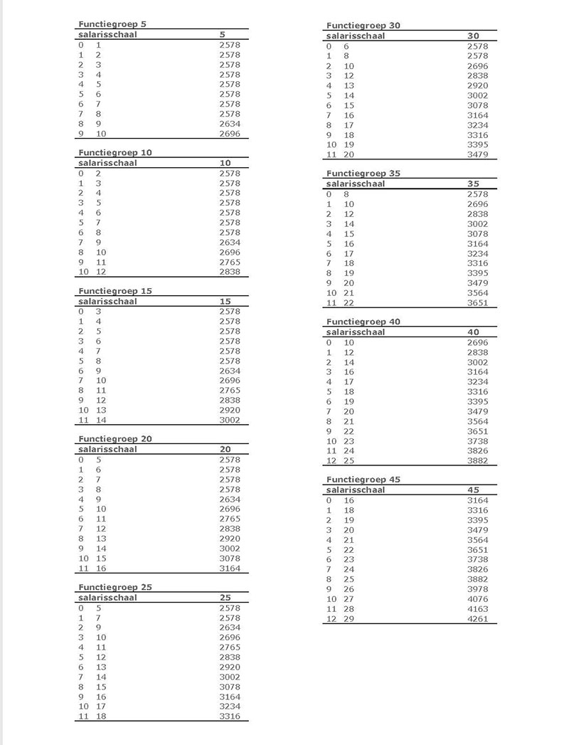 Bijlage M Salarisschalen pagina 137